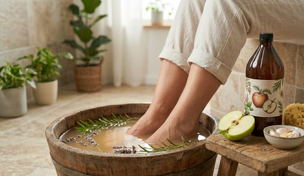 Cómo usar el vinagre de manzana para eliminar los hongos en los pies